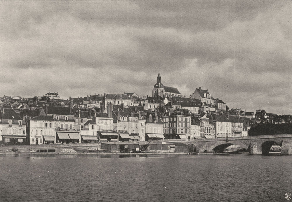 YONNE. Joigny- Vue générale 1905 old antique vintage print picture